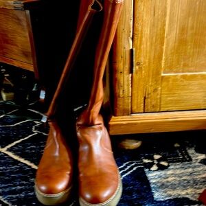 Brown Pleather Boots size 7